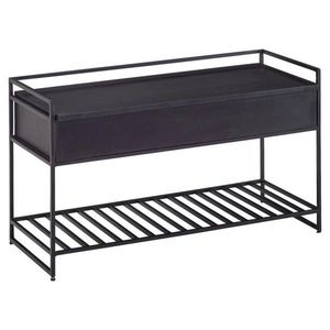 MID.YOU SEDACÍ LAVICE, černá, mangové dřevo, 90/52/38 cm obraz