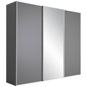 Moderano ŠATNÍ SKŘÍŇ SE ZRCADLEM, tmavě šedá, 280/240/68 cm obraz