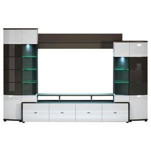 Livetastic OBÝVACÍ STĚNA, vysoce lesklá bílá, vysoce lesklá antracitová obraz