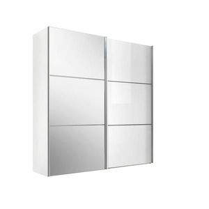 Moderano ŠATNÍ SKŘÍŇ SE ZRCADLEM, bílá, 225/222/68 cm obraz