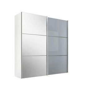 Moderano SKŘÍŇ S POSOUVACÍMI DVEŘMI, bílá, světle šedá, 225/222/68 cm obraz