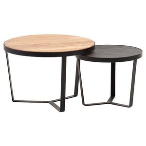 MID.YOU SADA KONFERENČNÍCH STOLKŮ, hnědá, kompozitní dřevo, plast, dřevo, 60/60/40 cm obraz