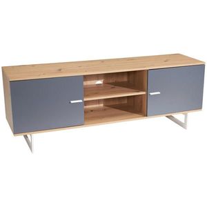 Livetastic NÍZKÁ KOMODA, šedá, barvy dubu, 150/55/40 cm obraz