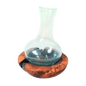 Ambia Home VÁZA, dřevo, sklo, 30 cm obraz