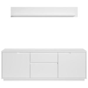 Carryhome KOMODA POD TELEVIZI, bílá, 169/180/38 cm obraz