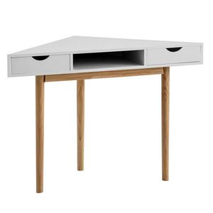 Livetastic ROHOVÝ PSACÍ STŮL, bílá, 80/80/78 cm obraz