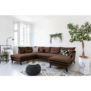 P & B SEDACÍ SOUPRAVA, textil, hnědá obraz
