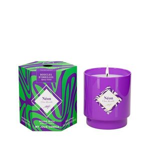 My Jolie Candle Vonná svíčka Neon Ultra Blueberry s fialovými náušnicemi, 180 g 320503 obraz