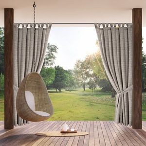 ArtFir Závěs na terasu GARDEN 10 PU | hnědá/krémová 155 x 260 cm obraz