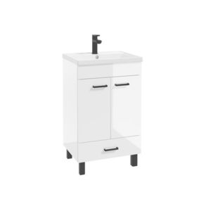ArtDef Koupelnová skříňka NOVELTY White s umyvadlem Barcelona D50 2D1S | 50 cm obraz