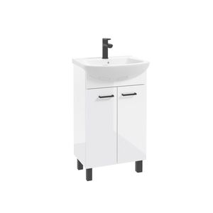 ArtDef Koupelnová skříňka NOVELTY White D50 2D s umyvadlem Tomaso 50 | 50 cm obraz