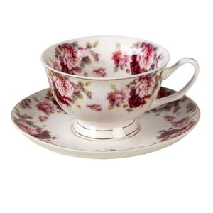 Porcelánový šálek s podšálkem Jules - 12*10*6 / Ø 15*2 cm / 200 ml 6CE1277 obraz