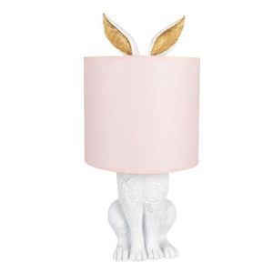 Bílá stolní lampa králík s růžovým stínidlem Rabbi - Ø 20*43 cm E27/max 1*60W 6LMC0013WP obraz