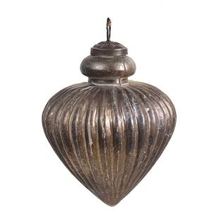 Zlatohnědá vintage skleněná vánoční ozdoba - 8*10 cm 6GL4536XS obraz