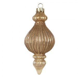 Zlatá skleněná vánoční ozdoba - Ø 7*14 cm 6GL4624 obraz