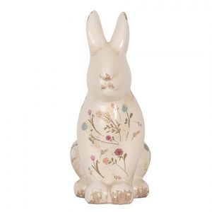 Keramická dekorace králík s kvítky Floral Cartoon L - 16*12*28 cm 6CE1958L obraz