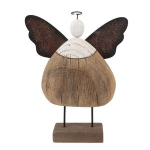 Dekorace dřevěná figurka anděl Angel Rustic L - 20*6*25 cm 6H2417L obraz