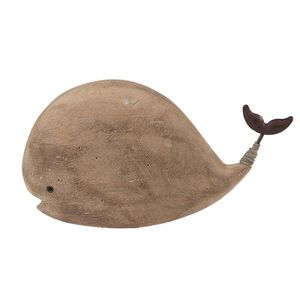 Hnědá dřevěná dekorace velryba Rustic - 26*7*14 cm 6H2434 obraz