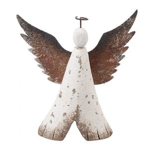 Dekorace dřevěná figurka anděl Angel Rustic M - 14*4*15 cm 6H2416M obraz