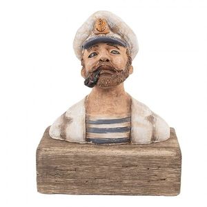 Dekorace figurka námořník s fajfkou na podstavci Rustic - 16*8*20 cm 6H2427 obraz