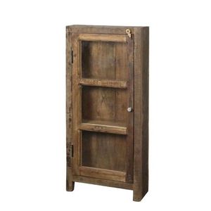 Hnědá antik dřevěná vitrína z recyklovaného dřeva Grimaud - 47*18*105 cm 40054700 obraz