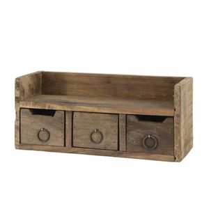 Hnědá antik dřevěná polička se šuplíčky Grimaud Unit - 36*12*15 cm 41080800 obraz