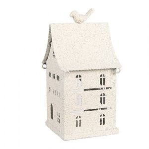 Béžový antik kovový svícen domek Vintage House - 14*15*28 cm 6Y5934 obraz