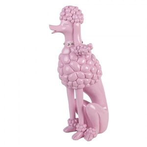 Růžová dekorace figurka pudl Poodle - 13*17*33 cm 6PR5803 obraz