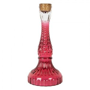 Růžový skleněný svícen na úzkou svíčku Colorful Garden - Ø 10*22 cm 6GL5344 obraz