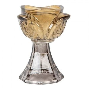 Žlutý skleněný svícen tulipán Colorful Garden - Ø 7*10 cm 6GL5342Y obraz