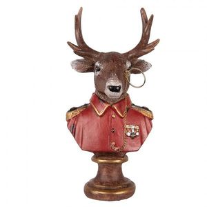 Červeno-hnědá vánoční dekorace busta jelen Deer - 10*8*19 cm 6PR5594 obraz