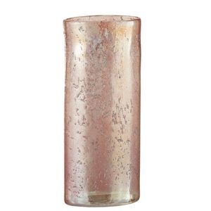 Tmavě růžová skleněná oválná váza Sianel - 13*9*30 cm 32176 obraz
