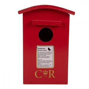 Červená dřevěná ptačí budka Birdhouse - 14*12*21 cm 6H2457 obraz