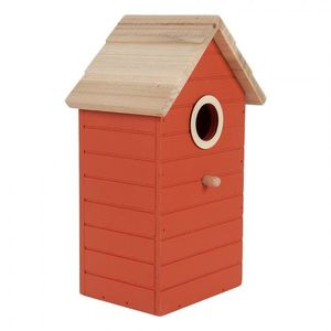 Červená dřevěná ptačí budka Birdhouse - 15*10*22 cm 6H2442 obraz