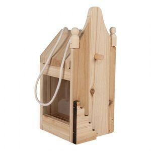 Přírodní dřevěné závěsné krmítko pro ptáčky - 10*11*23 cm 6H2438 obraz