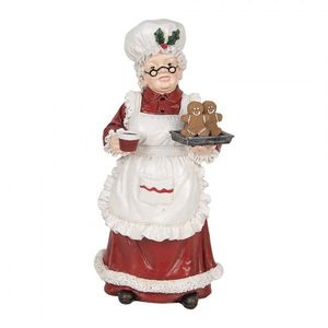 Vánoční dekorace figurka babča nesoucí kávu a perníčky - 15*15*30 cm 6PR5696 obraz