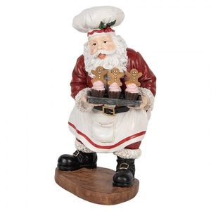 Vánoční dekorace figurka Santa nesoucí dortíky s perníčky - 17*16*28 cm 6PR5695 obraz
