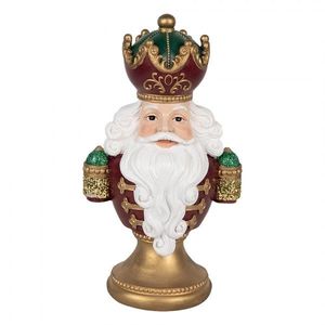 Červeno-zlatá vánoční dekorace busta Santa Claus - 15*10*26 cm 6PR5694 obraz