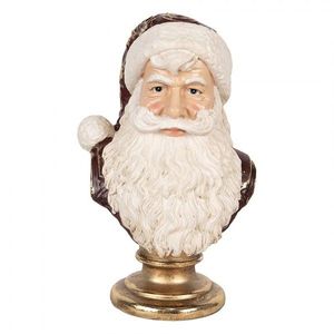 Červeno-zlatá vánoční dekorace busta Santa - 17*15*27 cm 6PR5684 obraz