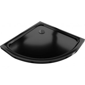 MEXEN/S Flat sprchová vanička čtvrtkruhová slim 80 x 80, černá + černý sifon 41708080B obraz