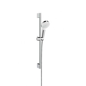 HANSGROHE Crometta Set sprchové hlavice, 2 proudy, tyče a hadice, EcoSmart 9 l/min, bílá/chrom 26534400 obraz