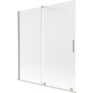 MEXEN/S Velar dvoukřídlá posuvná vanová zástěna 150 x 150 cm, dekor, nikl kartáčovaný 896-150-000-31-97 obraz