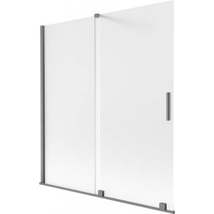 MEXEN/S Velar dvoukřídlá posuvná vanová zástěna 150 x 150 cm, dekor, grafit metal 896-150-000-31-95 obraz