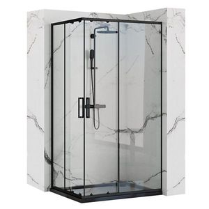 REA/S Sprchový kout PUNTO černý 80x100 Se sprchovou vaničkou Savoy black KPL-K1017 obraz
