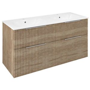 SAPHO CIRASA umyvadlová skříňka s dvojumyvadlem 121x66x46cm, dub alabama strip CR121-2322-21 obraz