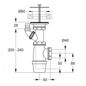 IDEAL STANDARD Výlevky Sifon vč. krytky odpadu, chrom D5870AA obraz