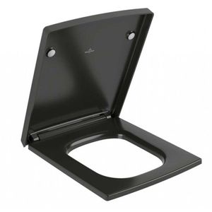 VILLEROY & BOCH Memento 2.0 WC sedátko, SoftClosing, QuickRelease, Pure Black 8M24S1R7 obraz