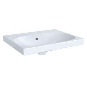 GEBERIT Acanto Umyvadlo 60x48 cm, s přepadem, bez otvoru pro baterii, bílá 504.620.01.1 obraz