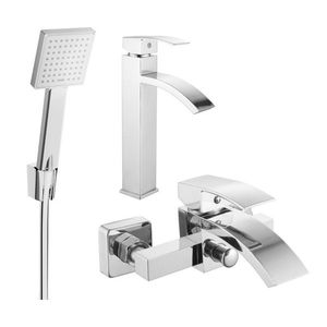 MEXEN/S Libra R45 Set umyvadlové a vanové baterie s příslušenstvím, chrom 745113R45-00 obraz