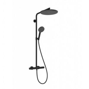 HANSGROHE Raindance Alive S Puro Sprchový set s termostatem, 21x34 cm, 3 proudy, EcoSmart, matná černá 24593670 obraz